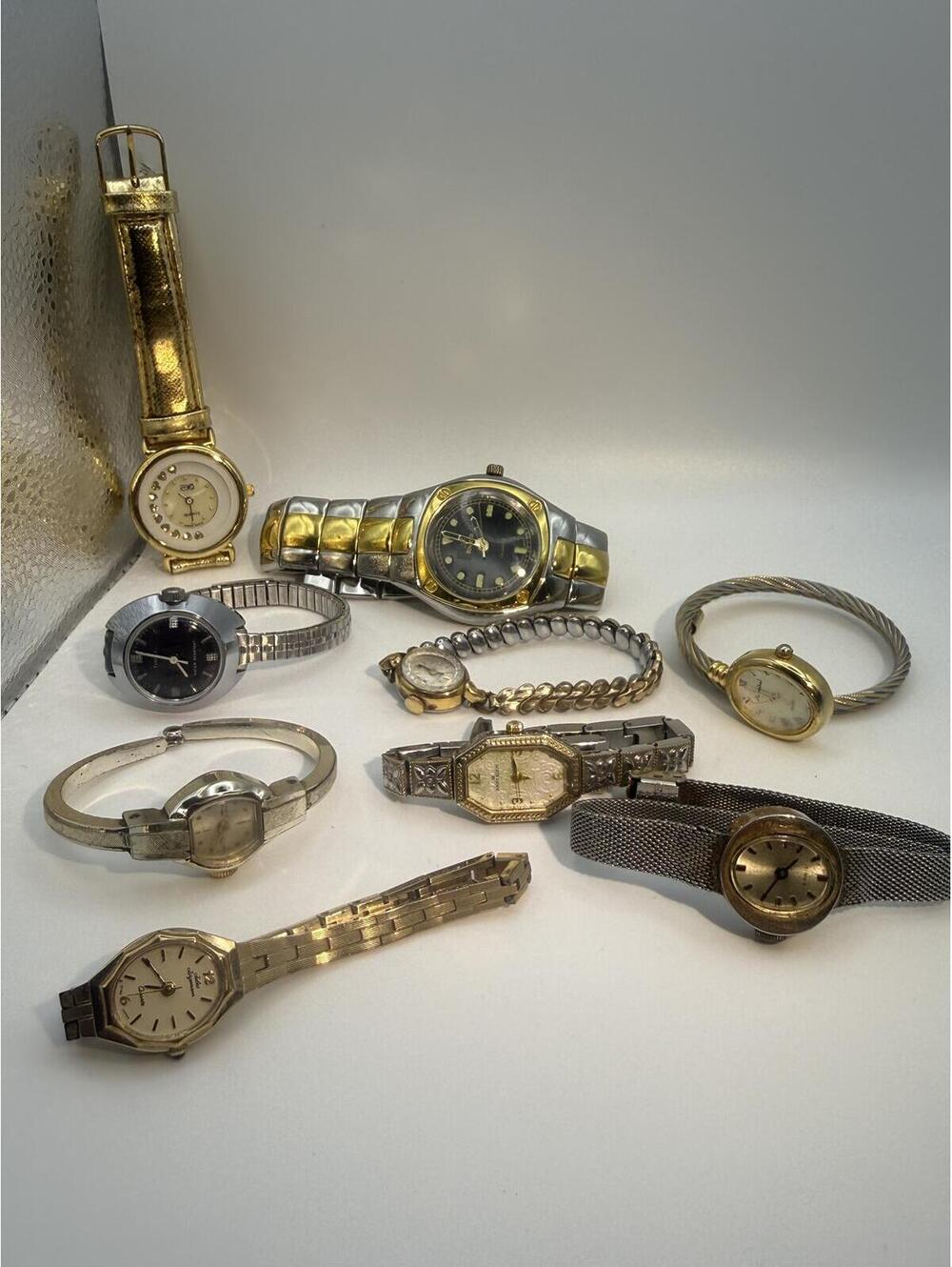 Lot of 9 Vintage Ladies Watches Mixed Brands Anne Klein Jules Jurgensen Timex